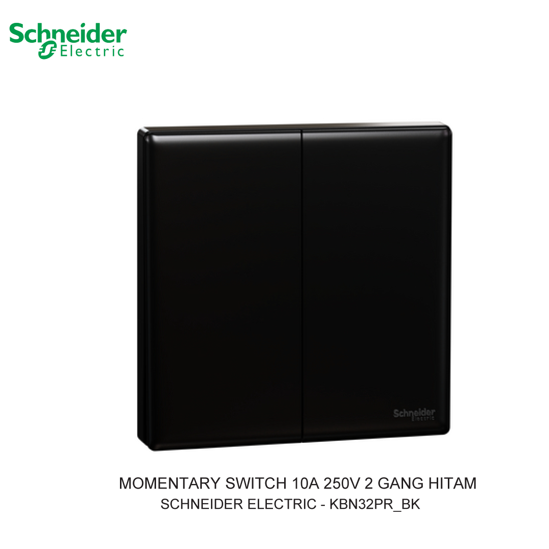 MOMENTARY SWITCH 10A 250V 2 GANG HITAM VIVACE E