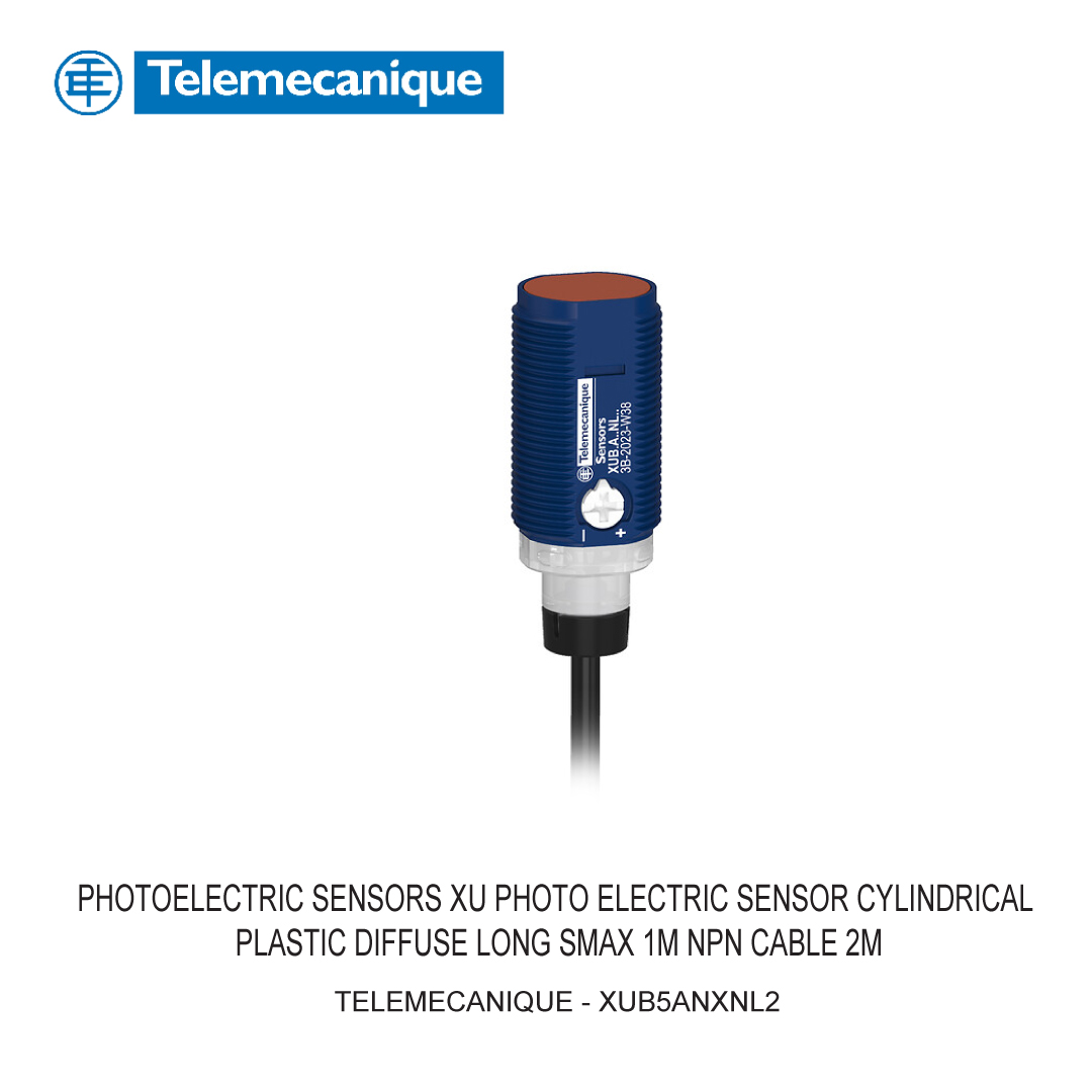PHOTOELECTRIC SENSORS XU PHOTO ELECTRIC SENSOR CYLINDRICAL PLASTIC DIFFUSE LONG SMAX 1M NPN CABLE 2M