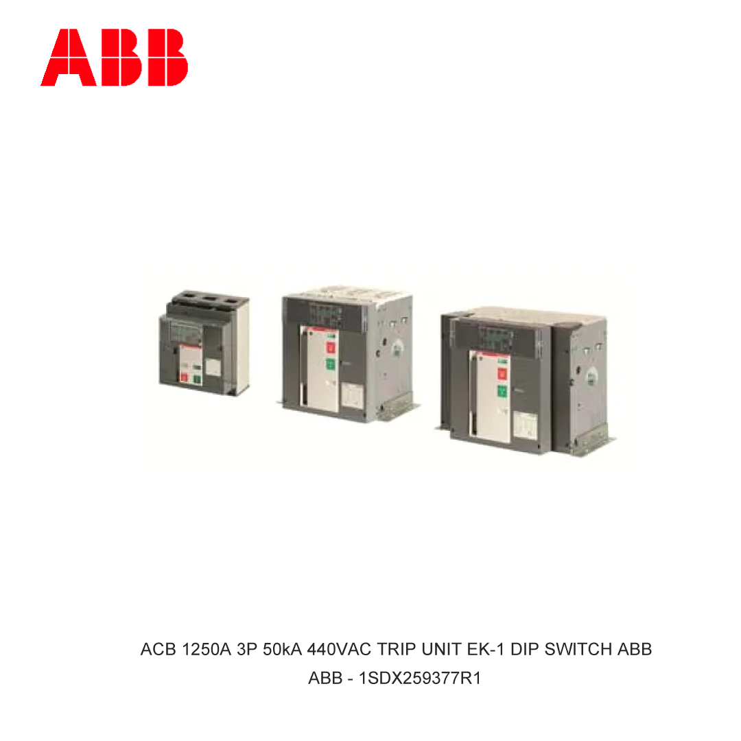 ACB 1250A 3P 50kA 440VAC TRIP UNIT EK-1 LI ABB