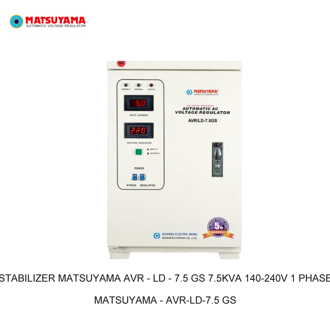 STABILIZER MATSUYAMA AVR - LD - 7.5 GS 7.5KVA 140-240V 1 PHASE
