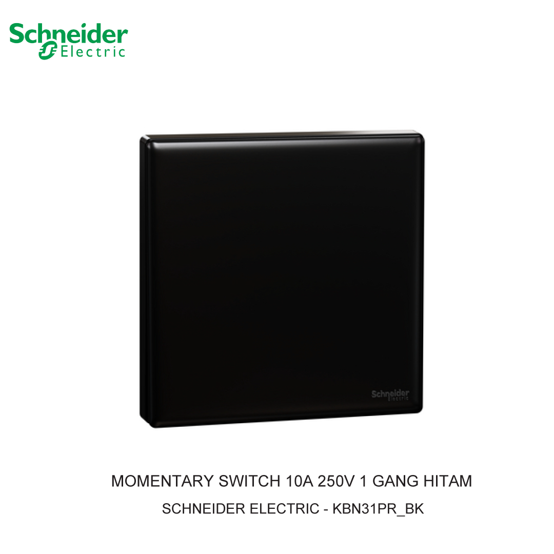 MOMENTARY SWITCH 10A 250V 1 GANG HITAM VIVACE E