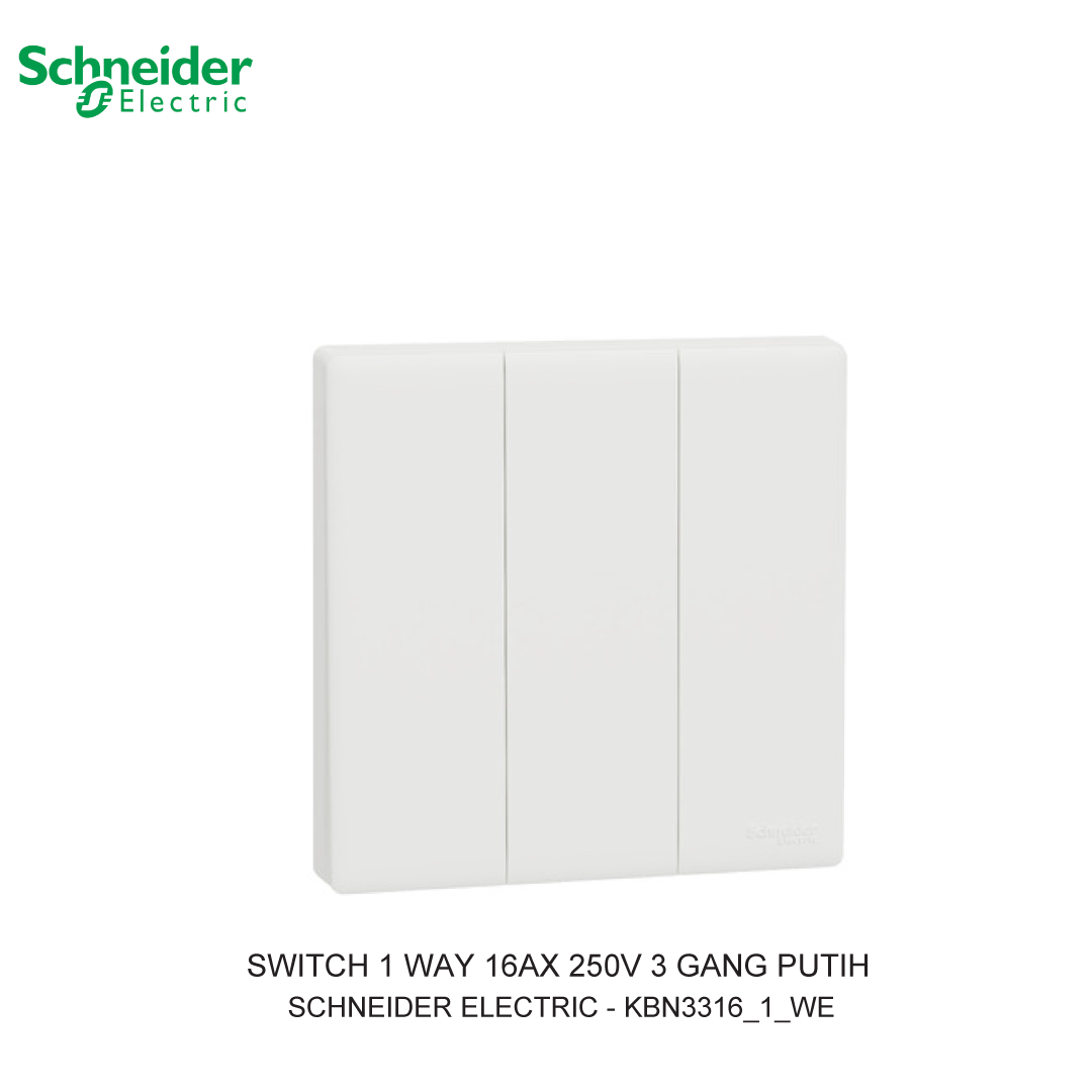 SWITCH 1 WAY 16AX 250V 3 GANG WHITE VIVACE E