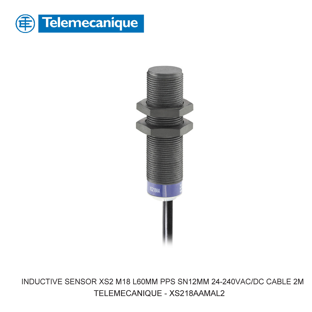 INDUCTIVE SENSOR XS2 M18 L60MM PPS SN12MM 24-240VAC/DC CABLE 2M