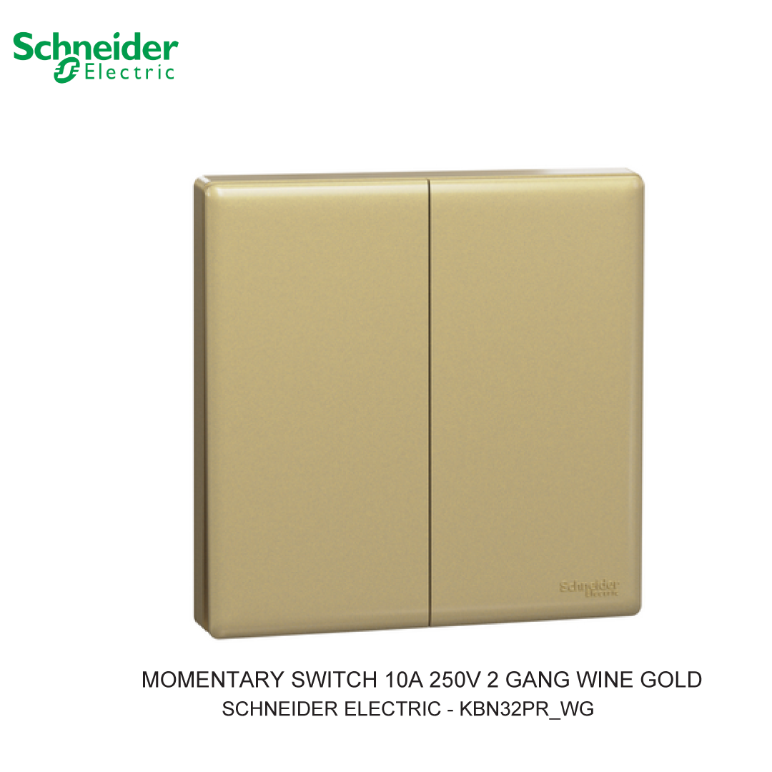 MOMENTARY SWITCH 10A 250V 2 GANG WINE GOLD VIVACE E