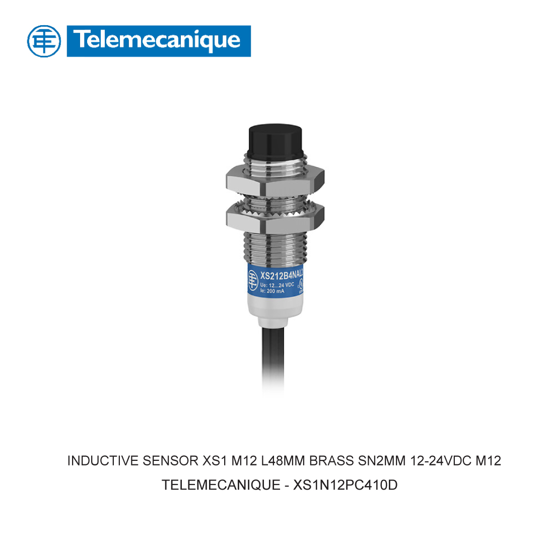 INDUCTIVE SENSOR XS1 M12 L48MM BRASS SN2MM 12-24VDC M12