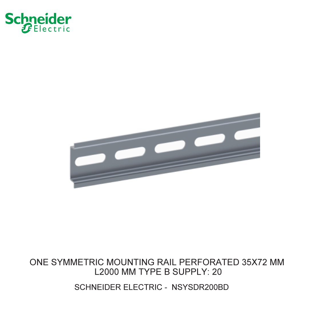 ONE SYMMETRIC MOUNTING RAIL PERFORATED 35X72 MM L2000 MM TYPE B SUPPLY: 20