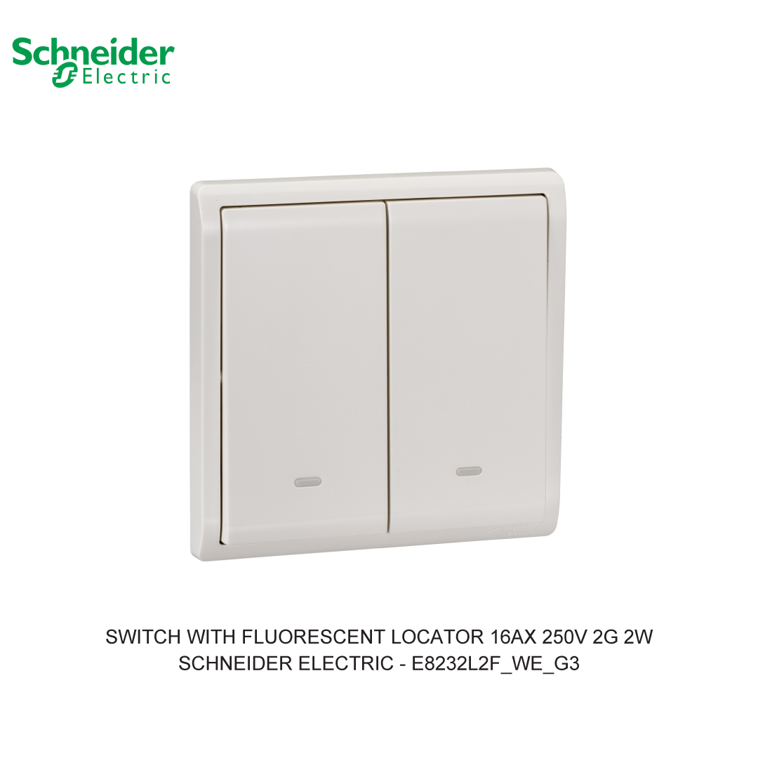 SWITCH WITH FLUORESCENT LOCATOR 16AX 250V 2G 2W