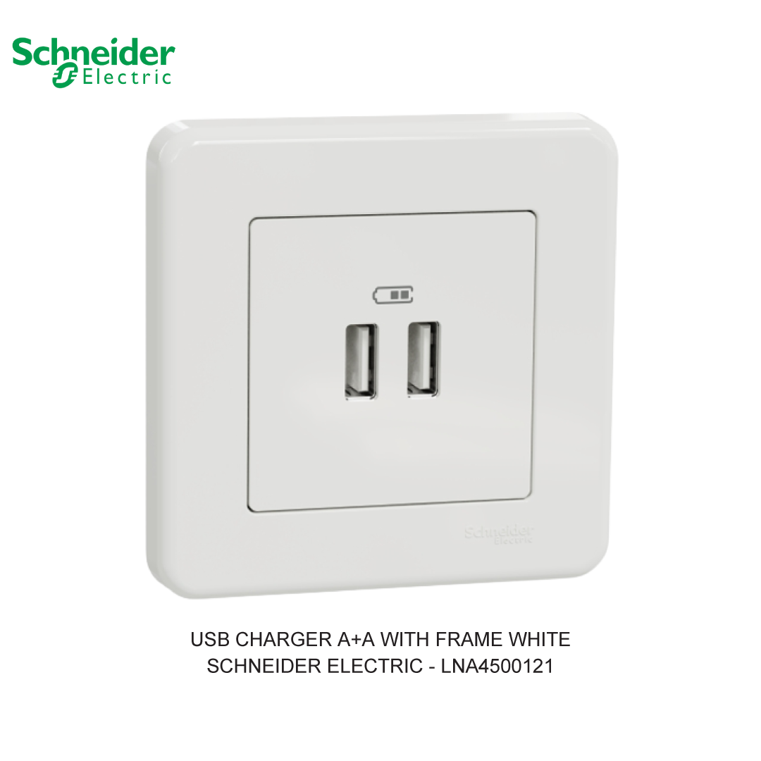 USB CHARGER A+A WITH FRAME WHITE