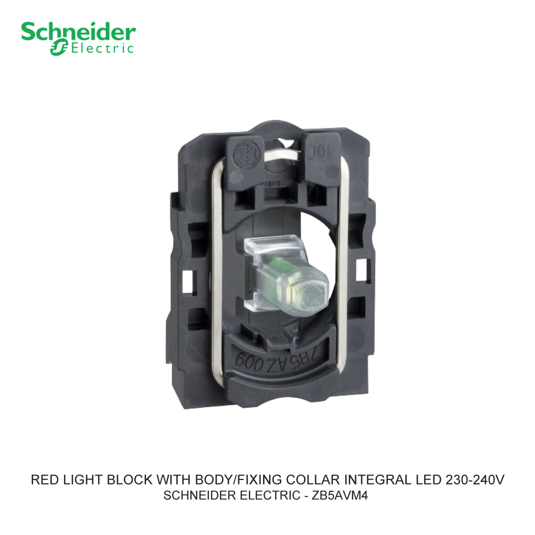 RED LIGHT BLOCK WITH BODY/FIXING COLLAR INTEGRAL LED 230-240V