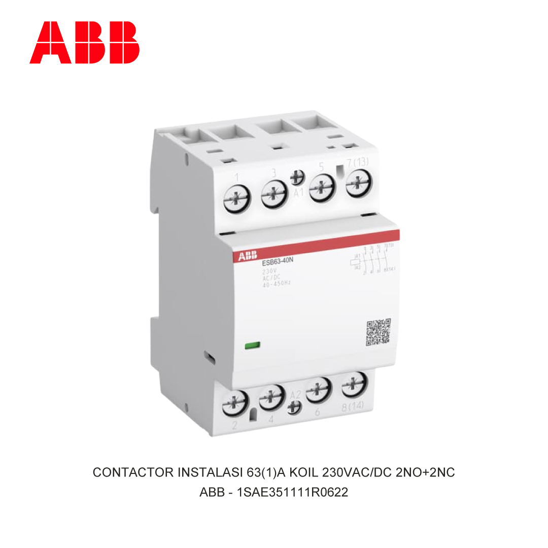CONTACTOR INSTALASI 63(1)A KOIL 230V AC/DC 2NO+2NC
