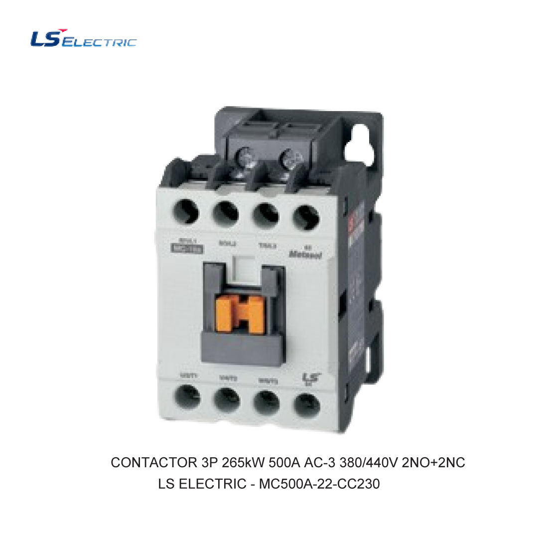 CONTACTOR 3P 265kW 500A AC-3 380/440V 2NO+2NC