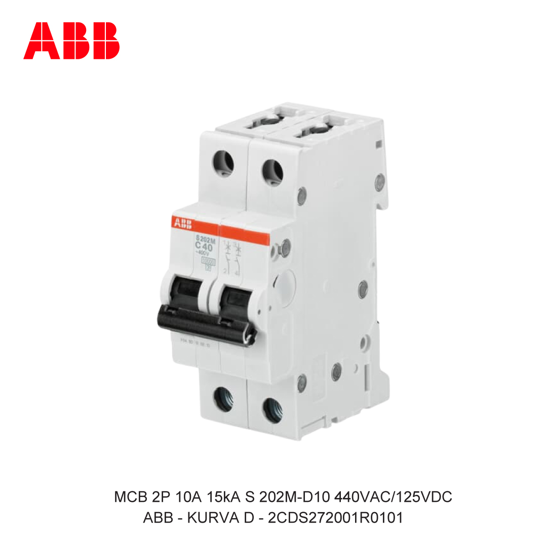 MCB 2P 10A 15kA KURVA D