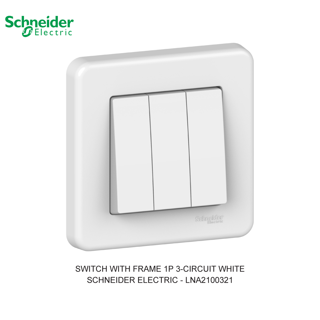 SWITCH WITH FRAME 1P 3-CIRCUIT WHITE