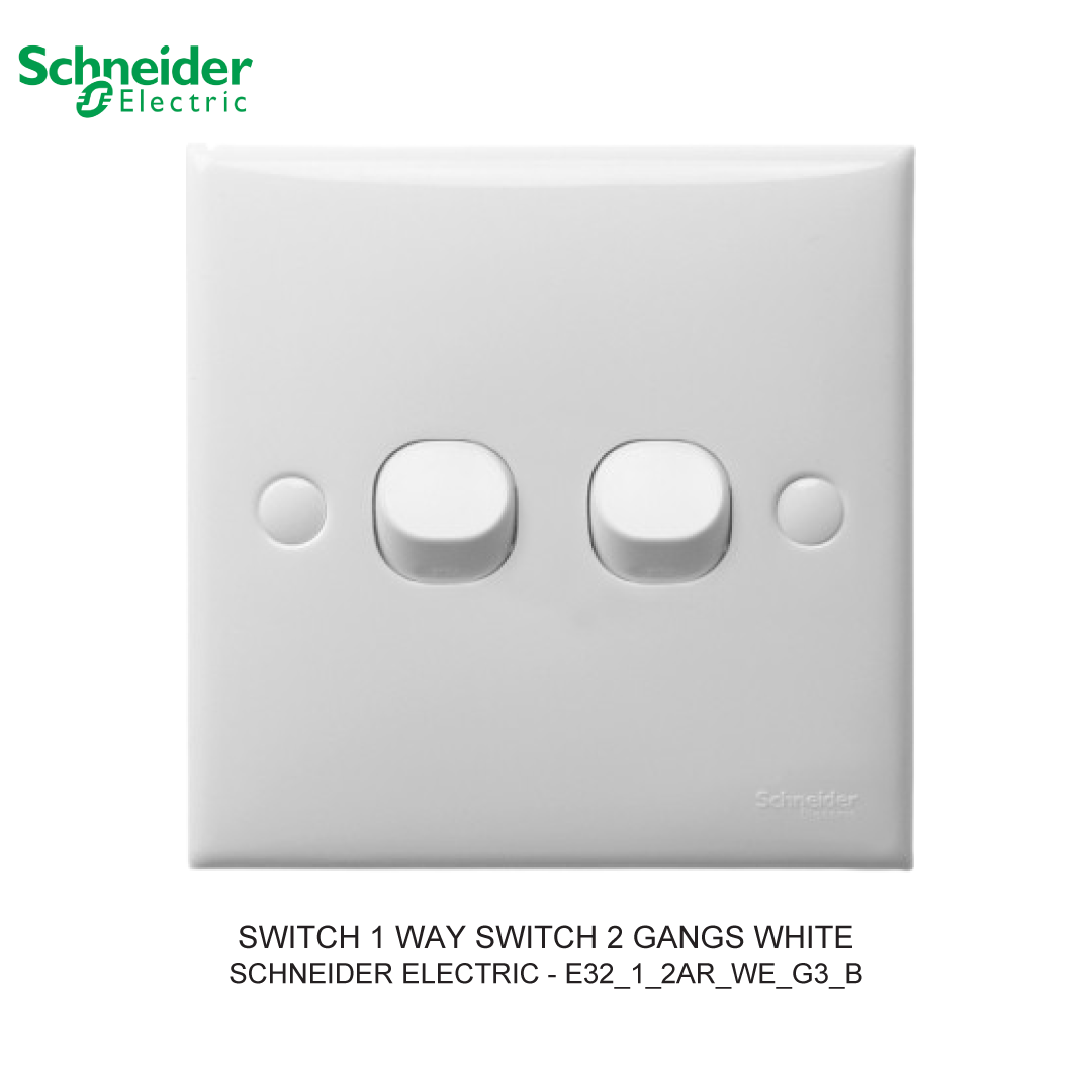 SWITCH 1 WAY SWITCH 2 GANGS WHITE