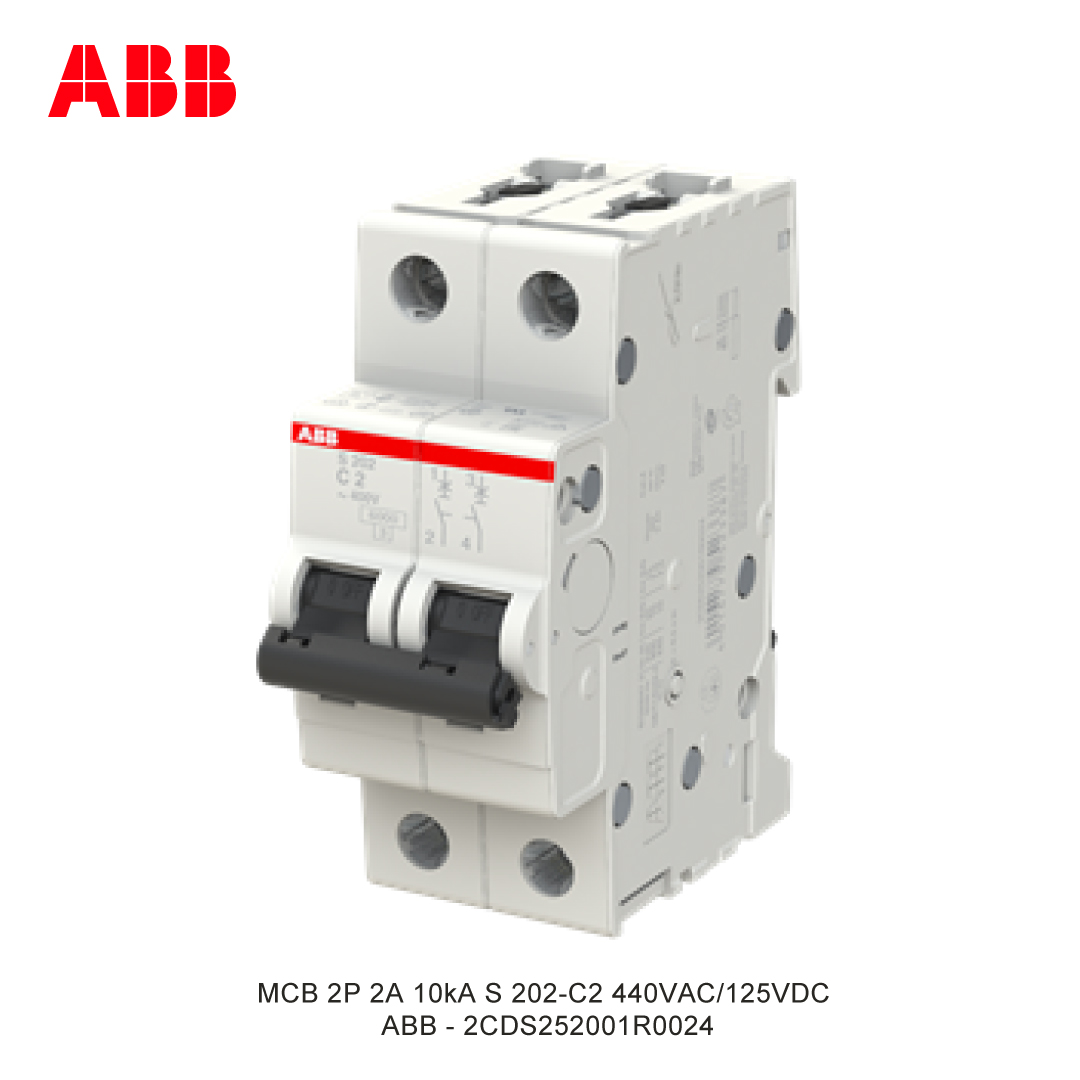 MCB 2P 2A 6kA/10kA KURVA C