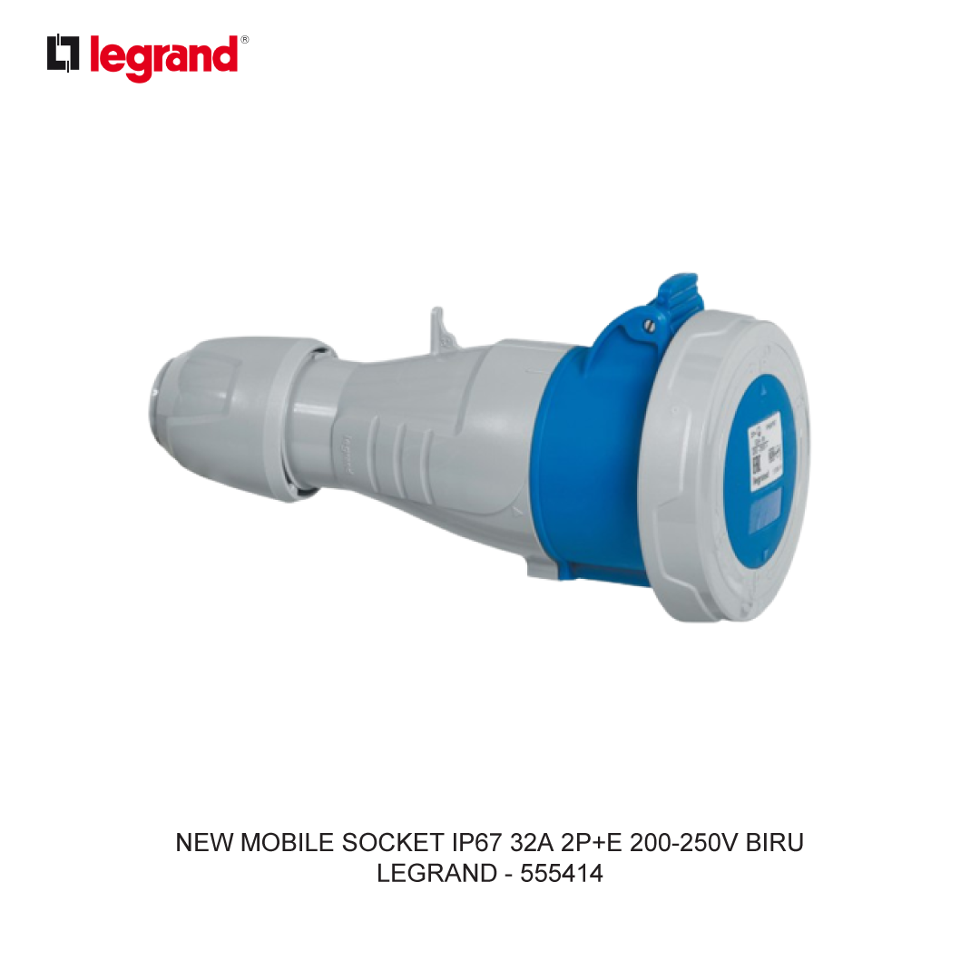 NEW MOBILE SOCKET IP67 32A 2P+E 200-250V BIRU