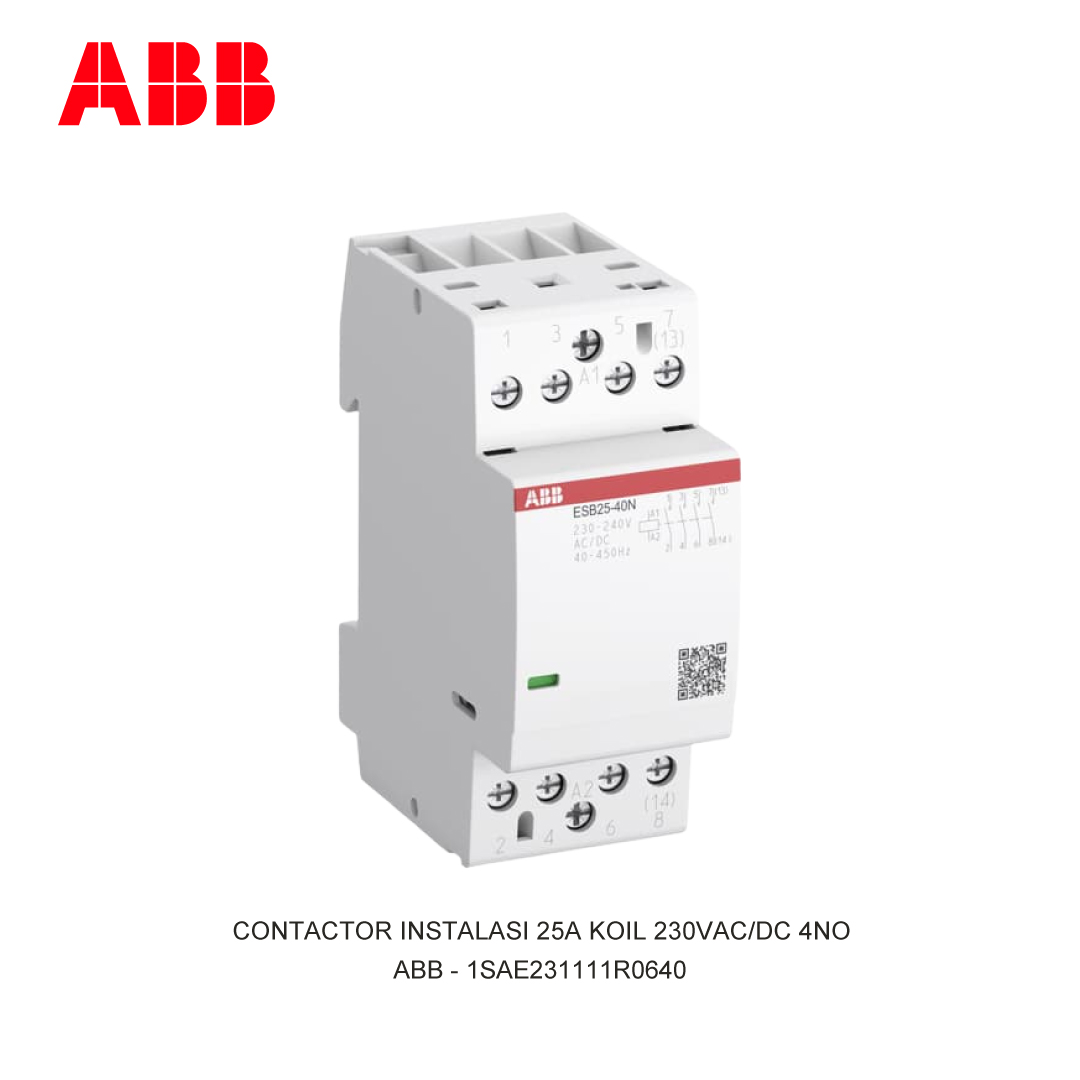 CONTACTOR INSTALASI 25A KOIL 230V AC/DC 4NO
