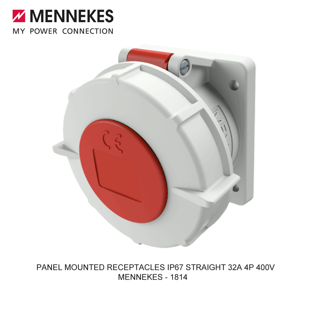 PANEL MOUNTED RECEPTACLES IP67 STRAIGHT 32A 4P 400V