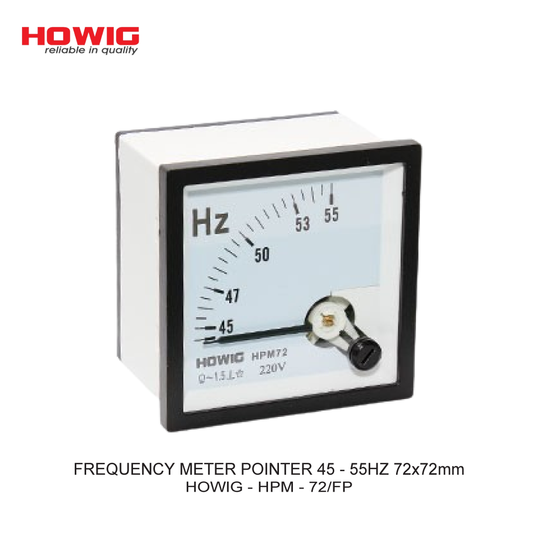FREQUENCY METER POINTER 45 - 55HZ 72x72mm