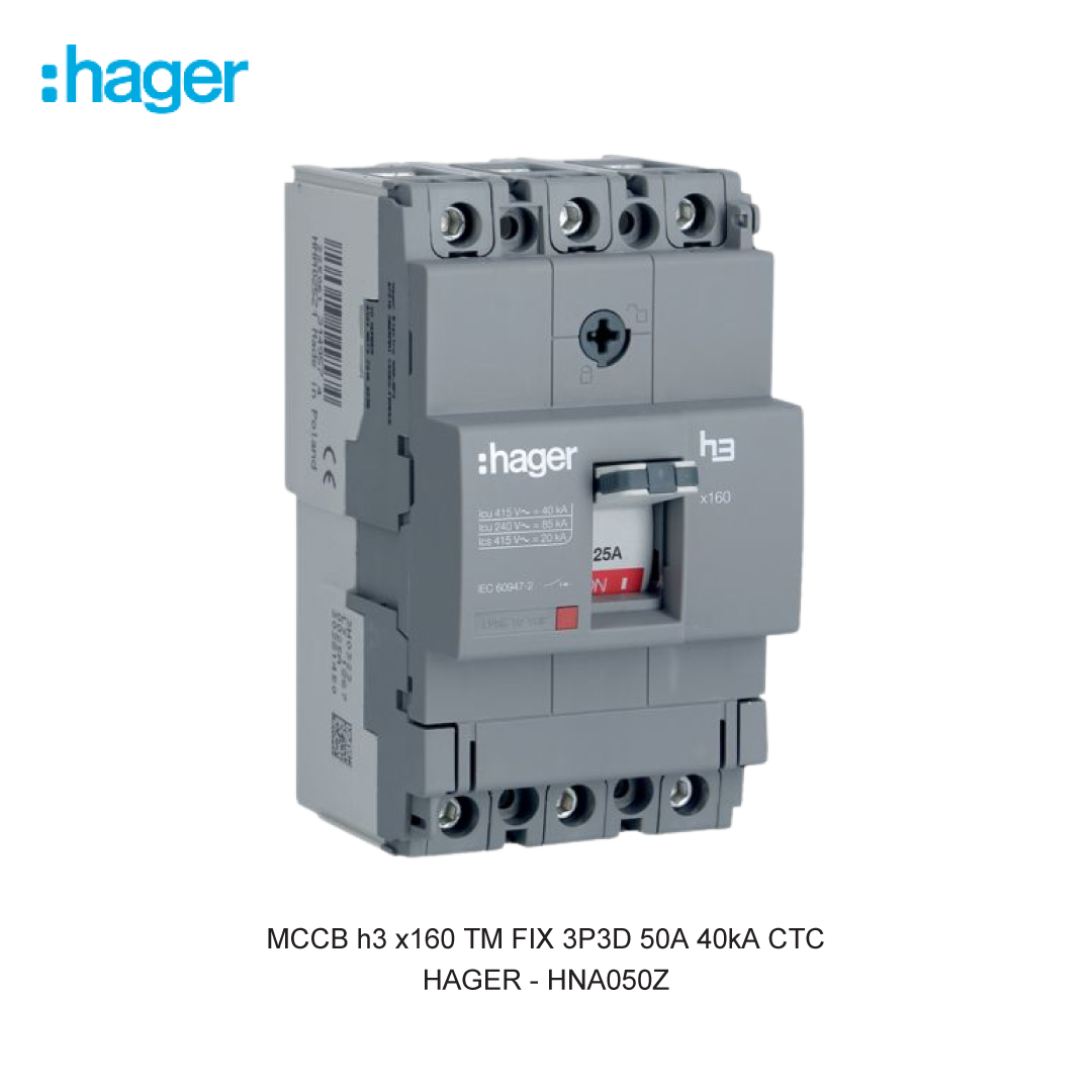MCCB h3 x160 TM FIX 3P3D 50A 40kA CTC