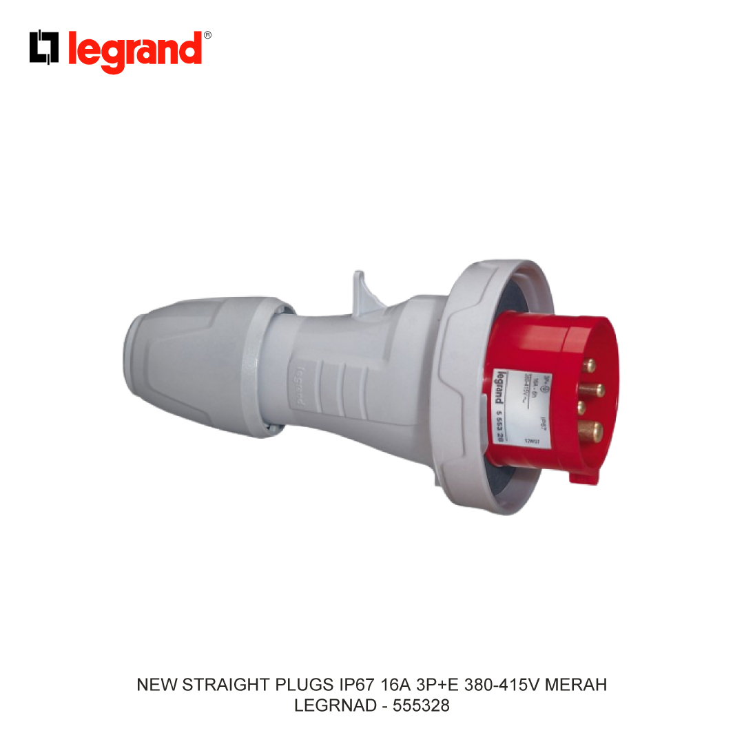 NEW STRAIGHT PLUGS IP67 16A 3P+E 380-415V MERAH