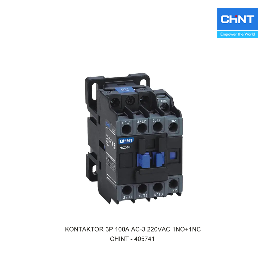 KONTAKTOR 3P 100A AC-3 220VAC 1NO+1NC