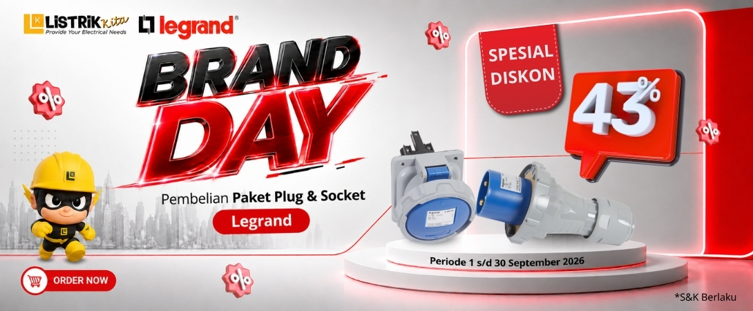Promo Brand Day Legrand, Diskon 43% Paket Plug & Socket