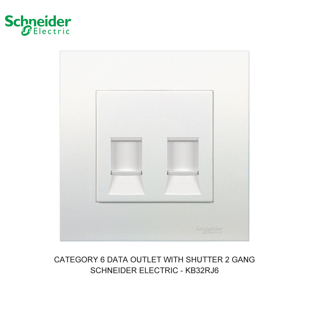 CATEGORY 6 DATA OUTLET WITH SHUTTER 2 GANG