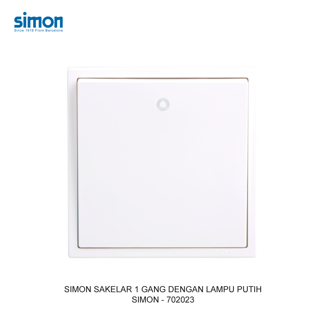 SIMON i7 SAKELAR 1 GANG DENGAN LAMPU PUTIH