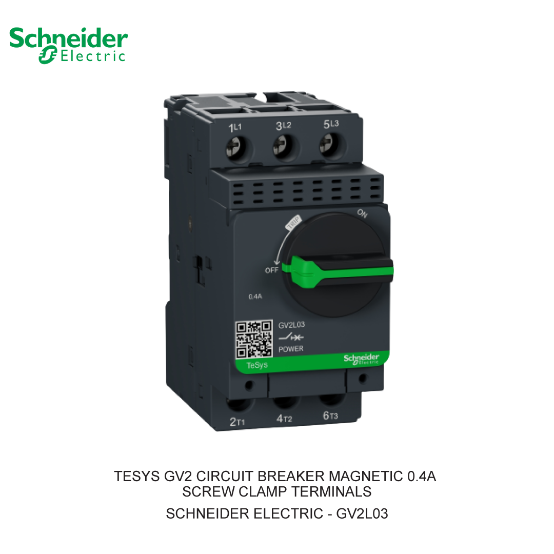 TESYS GV2 CIRCUIT BREAKER MAGNETIC 0.4A SCREW CLAMP TERMINALS