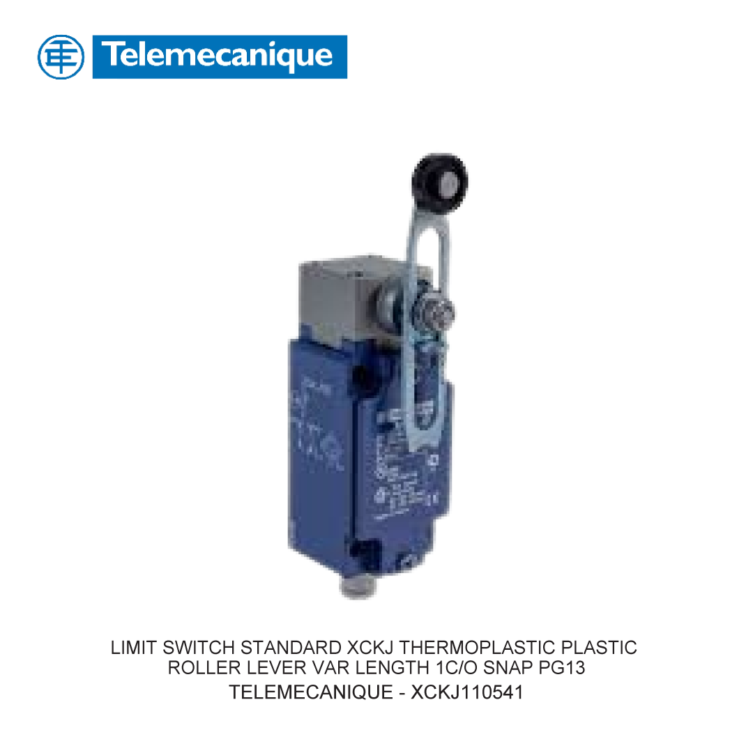 LIMIT SWITCH STANDARD XCKJ THERMOPLASTIC PLASTIC ROLLER LEVER VAR LENGTH 1C/O SNAP PG13