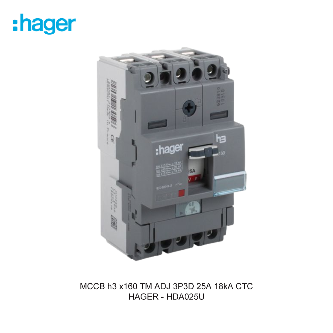 MCCB h3 x160 TM ADJ 3P3D 25A 18kA CTC