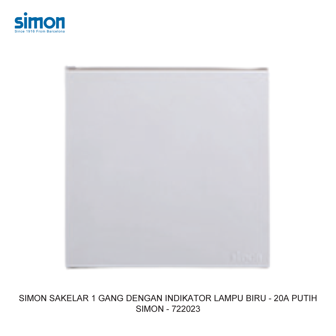 SIMON E6 DOUBLE POLE SWITCH MODULE WITH BLUE LED INDICATOR - 20A WHITE