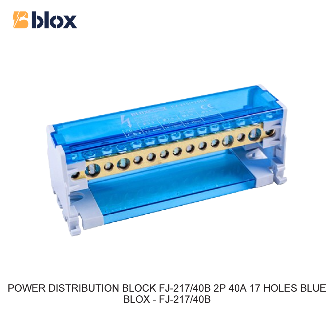 POWER DISTRIBUTION BLOCK FJ-217/40B 2P 40A 17 LUBANG BIRU