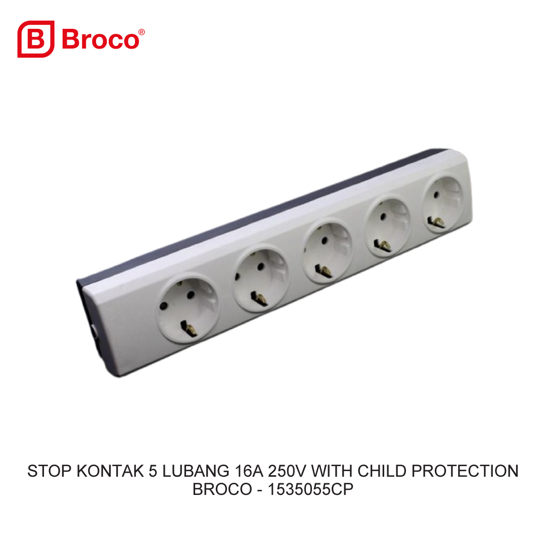 STOP KONTAK 5 LUBANG 16A 250V WITH CHILD PROTECTION