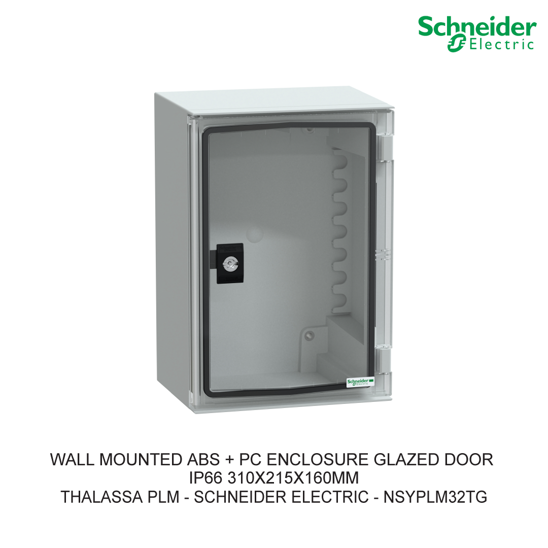 WALL MOUNTED ABS + PC ENCLOSURE  GLAZED DOOR IP66 310X215X160MM