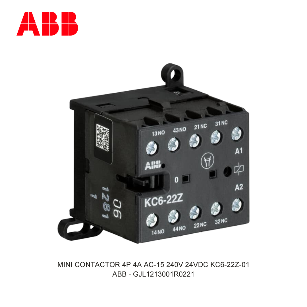 MINI CONTACTOR 4P 4A AC-15 240V 24VDC KC6-22Z-01