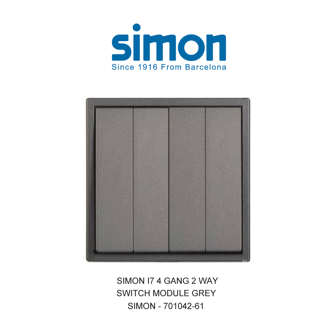 SIMON i7 4 GANG 2 WAY SWITCH MODULE GREY