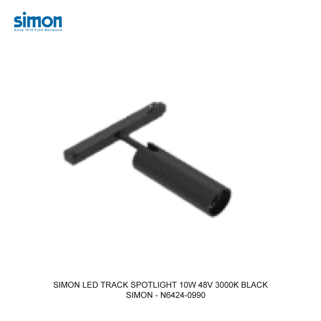 SIMON LED TRACK SPOTLIGHT 10W 48V 3000K BLACK