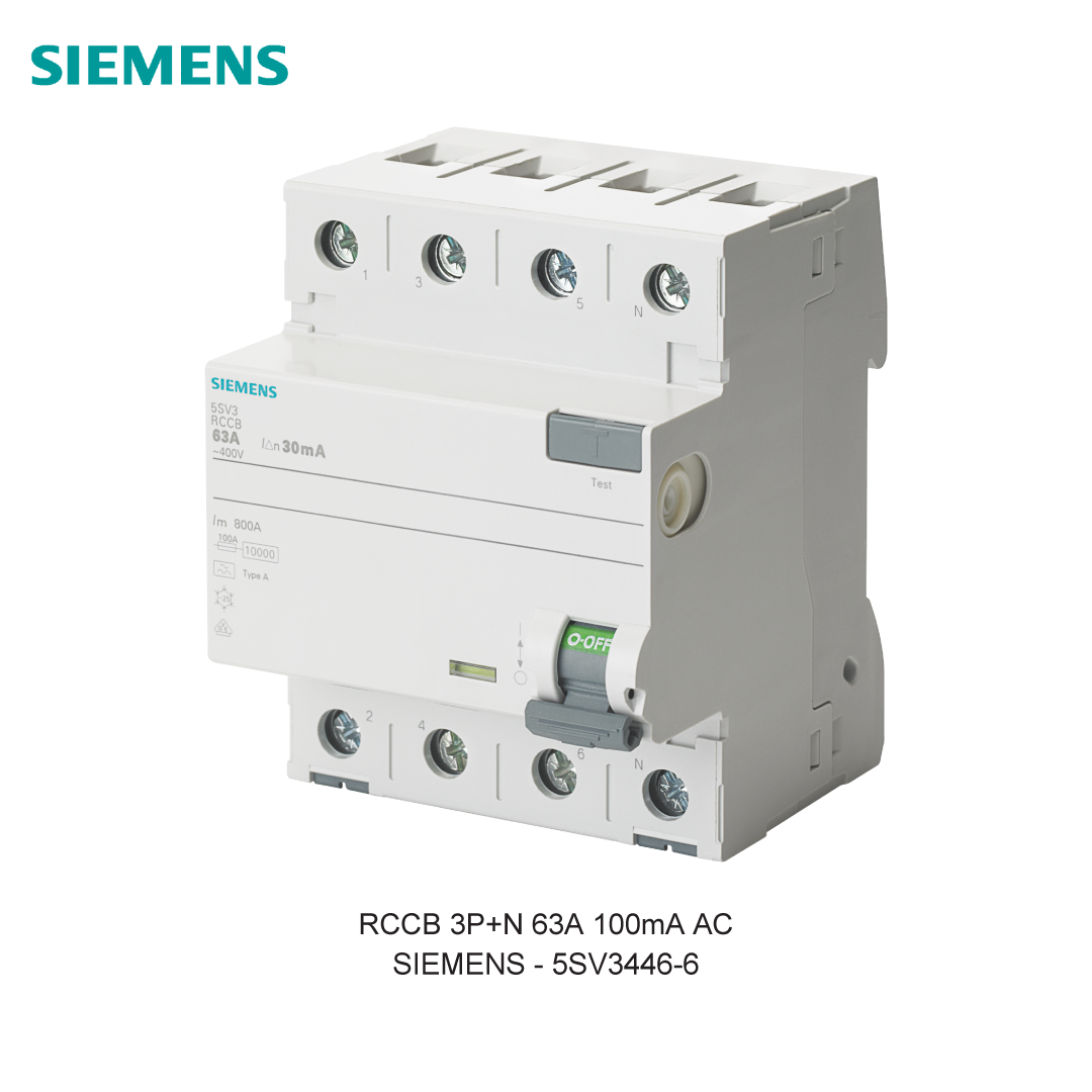 RCCB 3P+N 63A 100mA AC