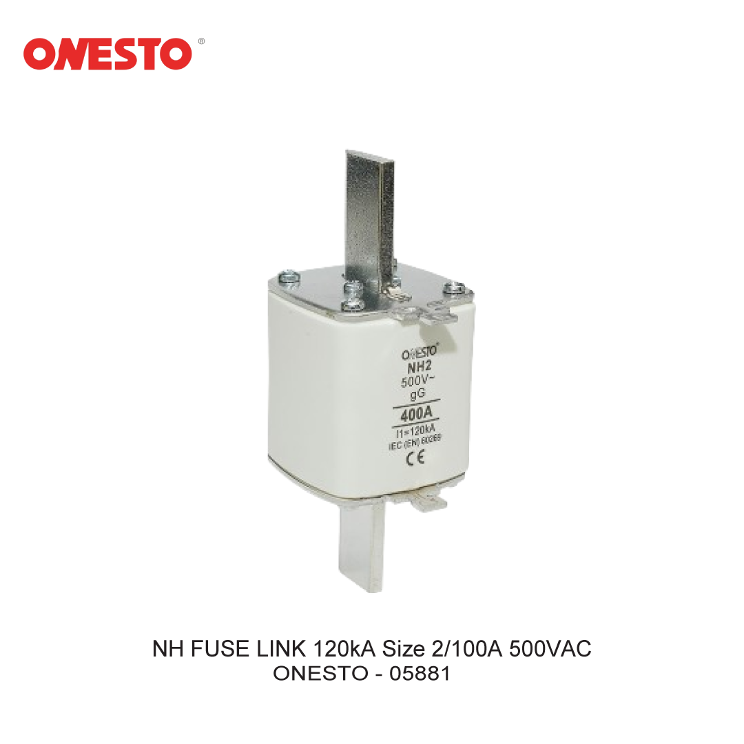 NH FUSE LINK 120kA Size 2/100A 500VAC