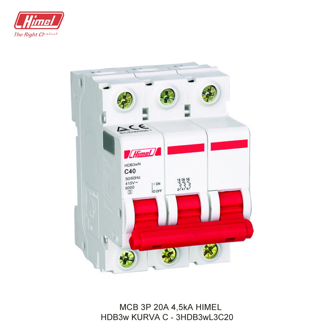 MCB HIMEL HDB3w C 3P 20A 4,5kA
