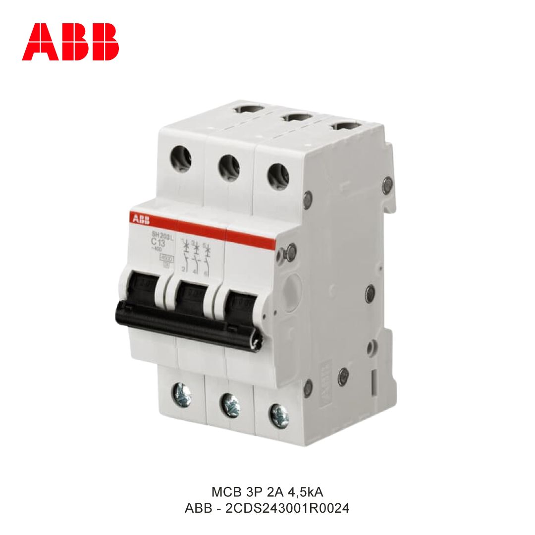 MCB 3P 2A 4,5kA CURVA C