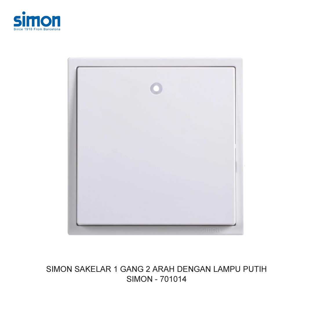 SIMON i7 SAKELAR 1 GANG 2 ARAH DENGAN LAMPU PUTIH