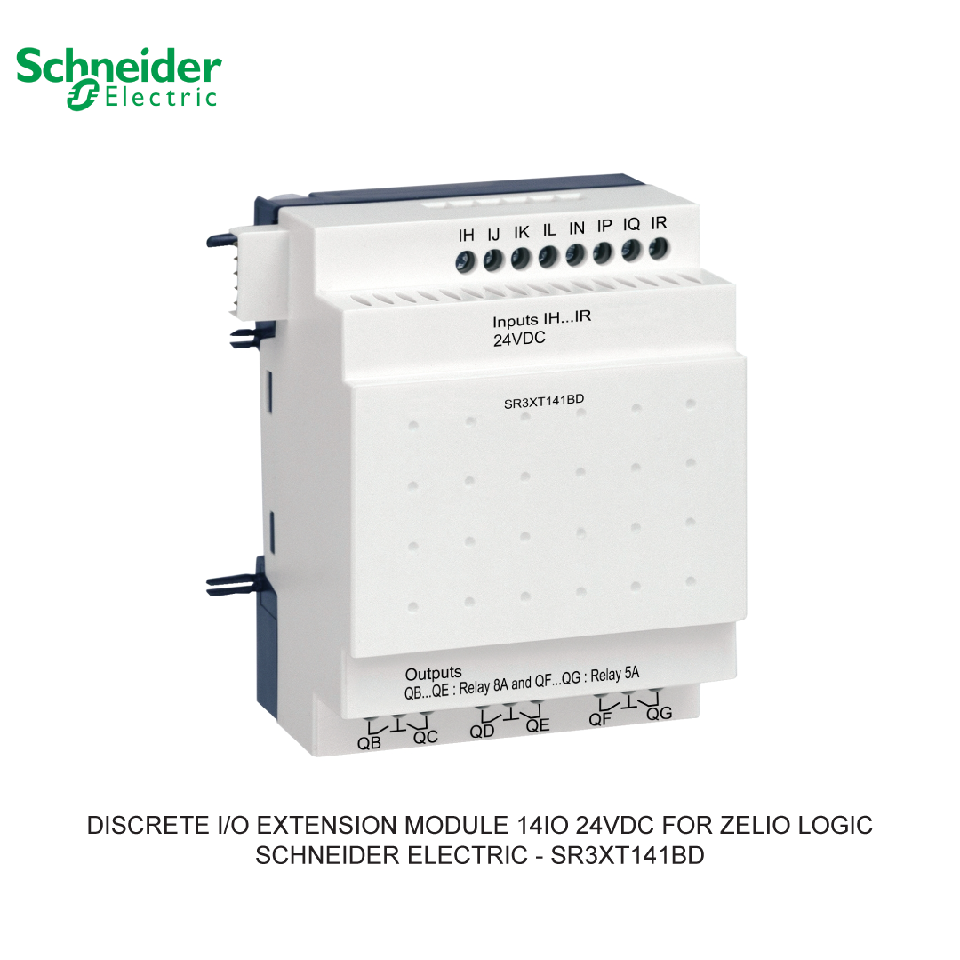DISCRETE I/O EXTENSION MODULE 14IO 24VDC FOR ZELIO LOGIC