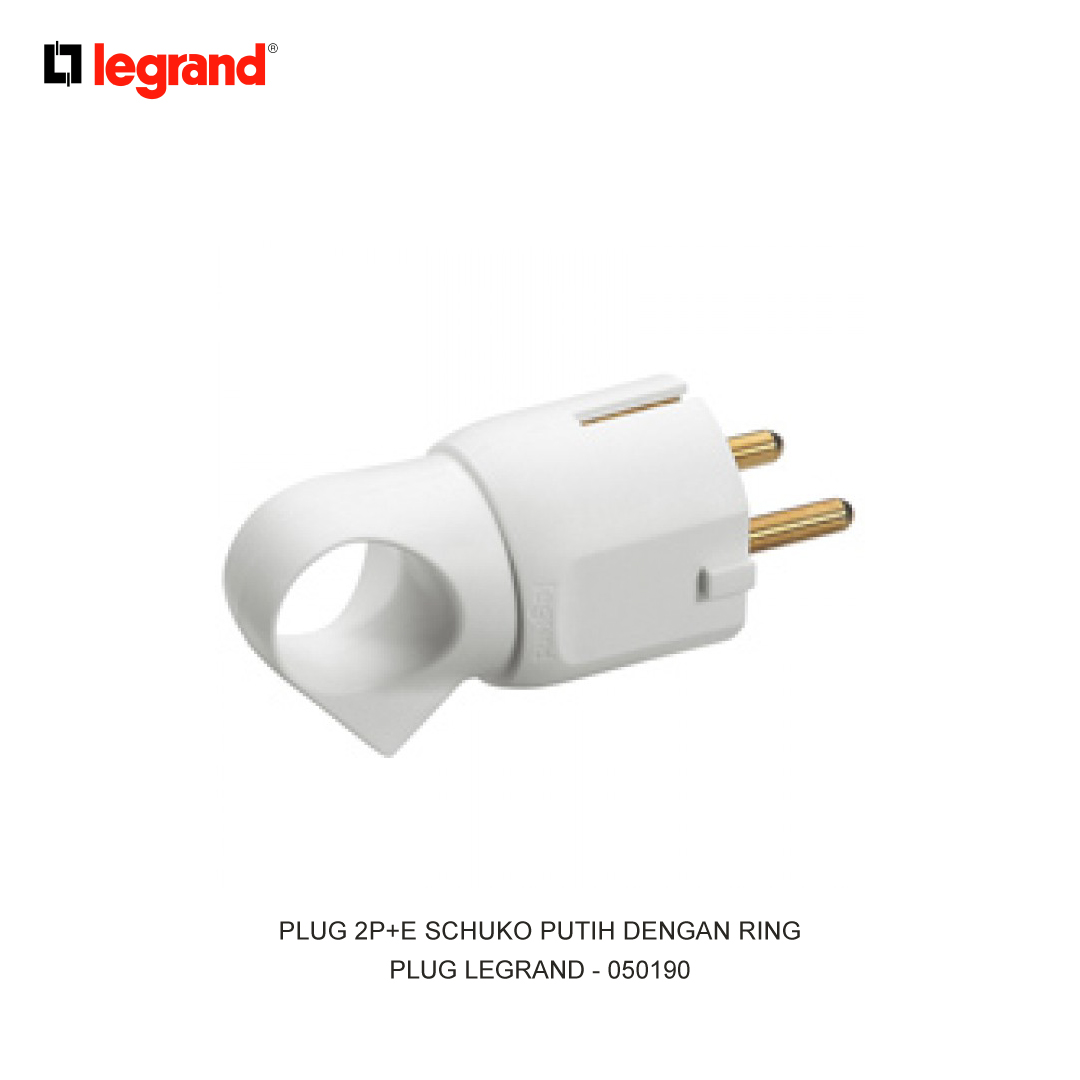 PLUG 2P+E SCHUKO PUTIH WITH RING