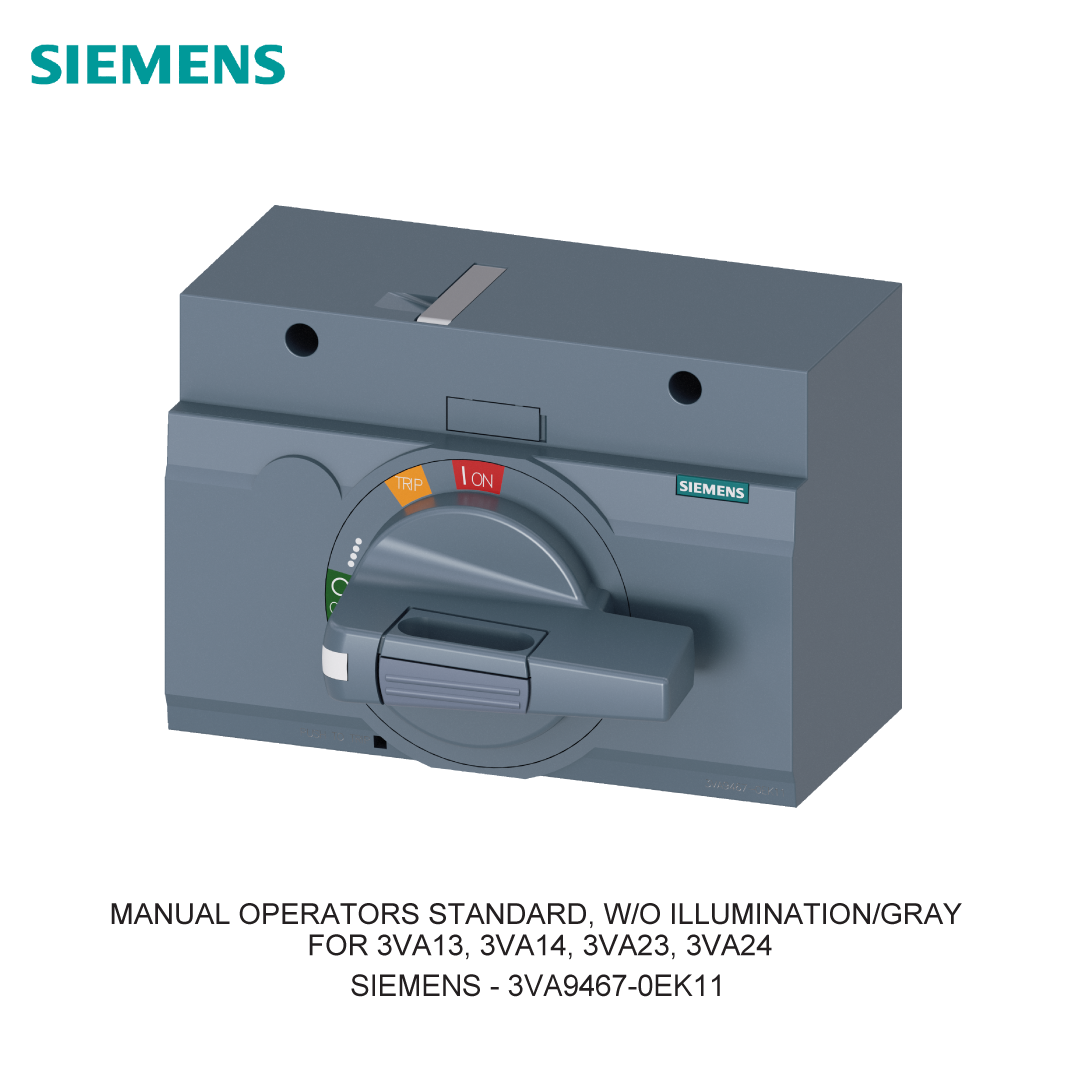 MANUAL OPERATORS STANDARD, W/O ILLUMINATION/GRAY FOR 3VA13, 3VA14, 3VA23, 3VA24