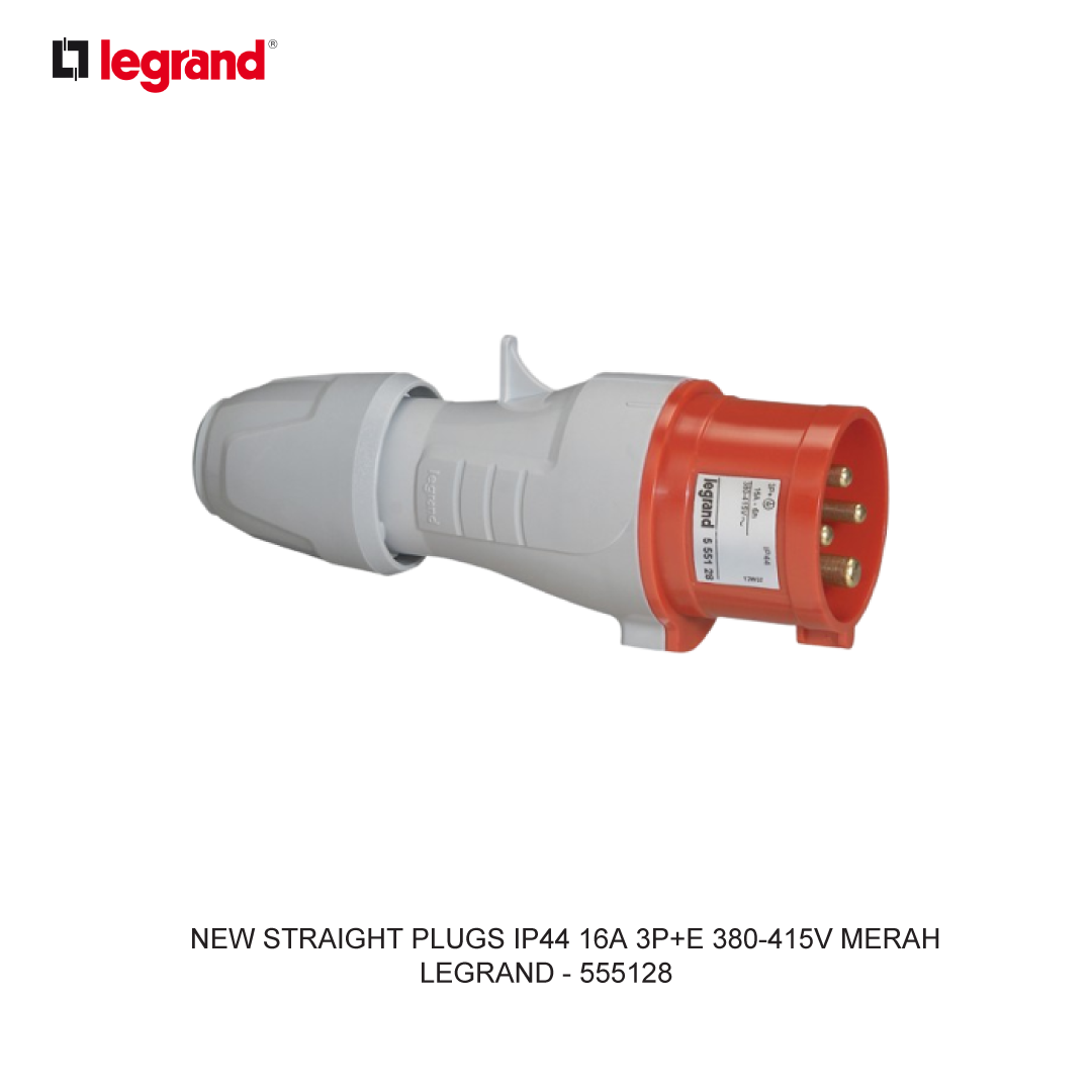 NEW STRAIGHT PLUGS IP44 16A 3P+E 380-415V MERAH